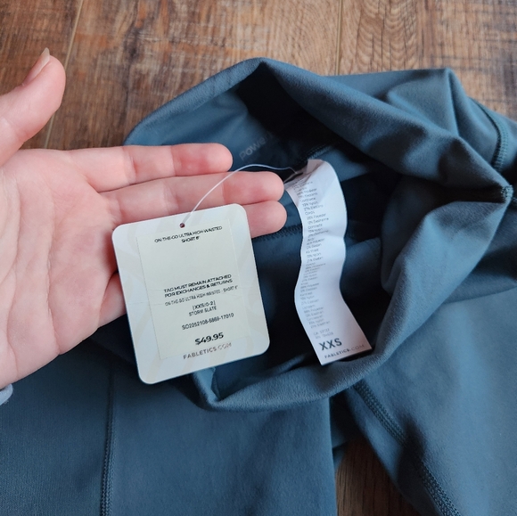 Fabletics Biker Shorts in Slate Blue Size XXS - Picture 2 of 3